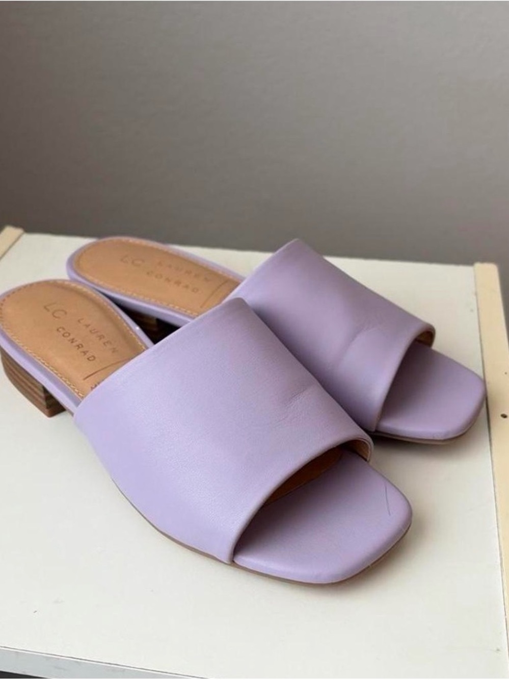 LC Lauren Conrad Lavender Slide Mules